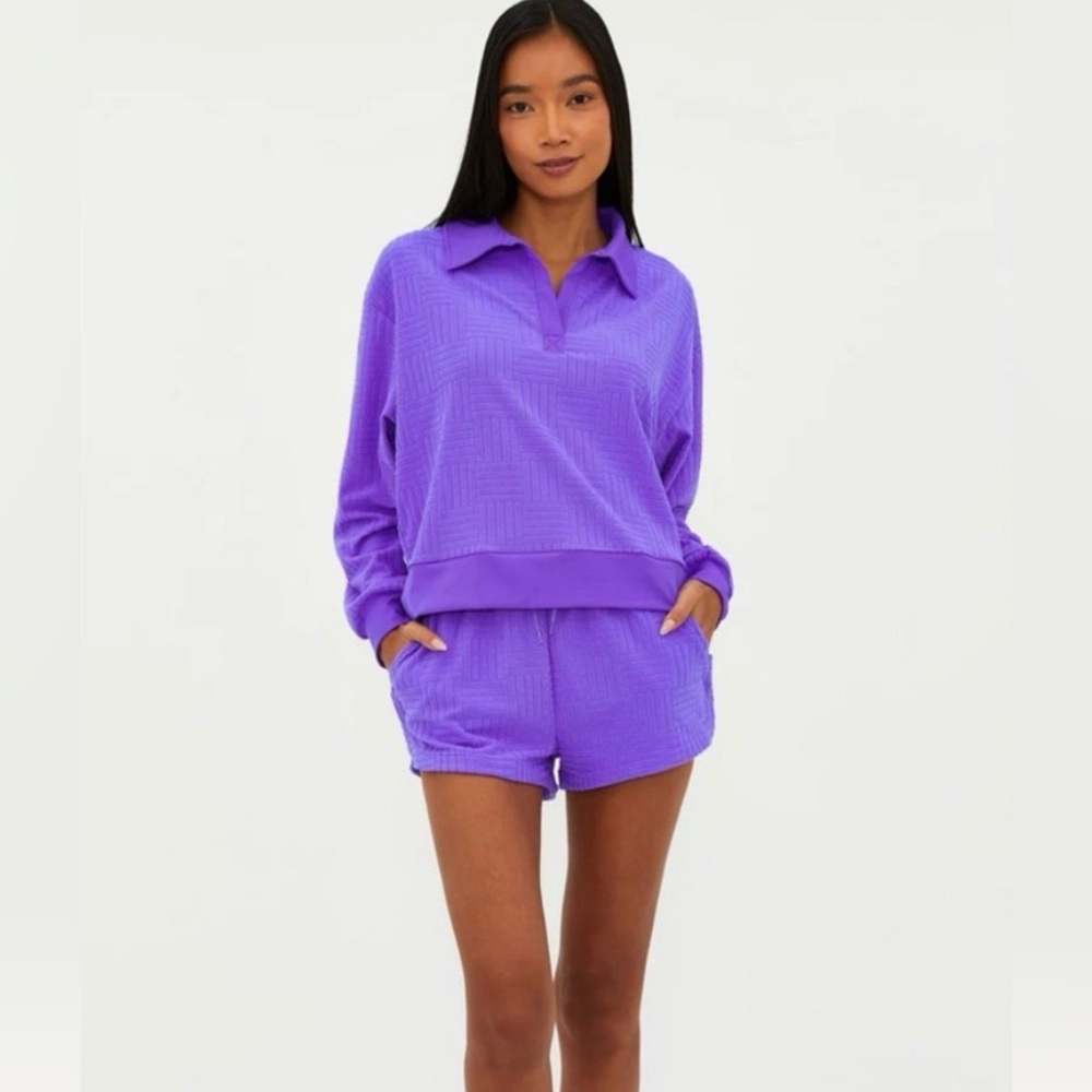 Beach Riot Purple Terry Lounge Shorts